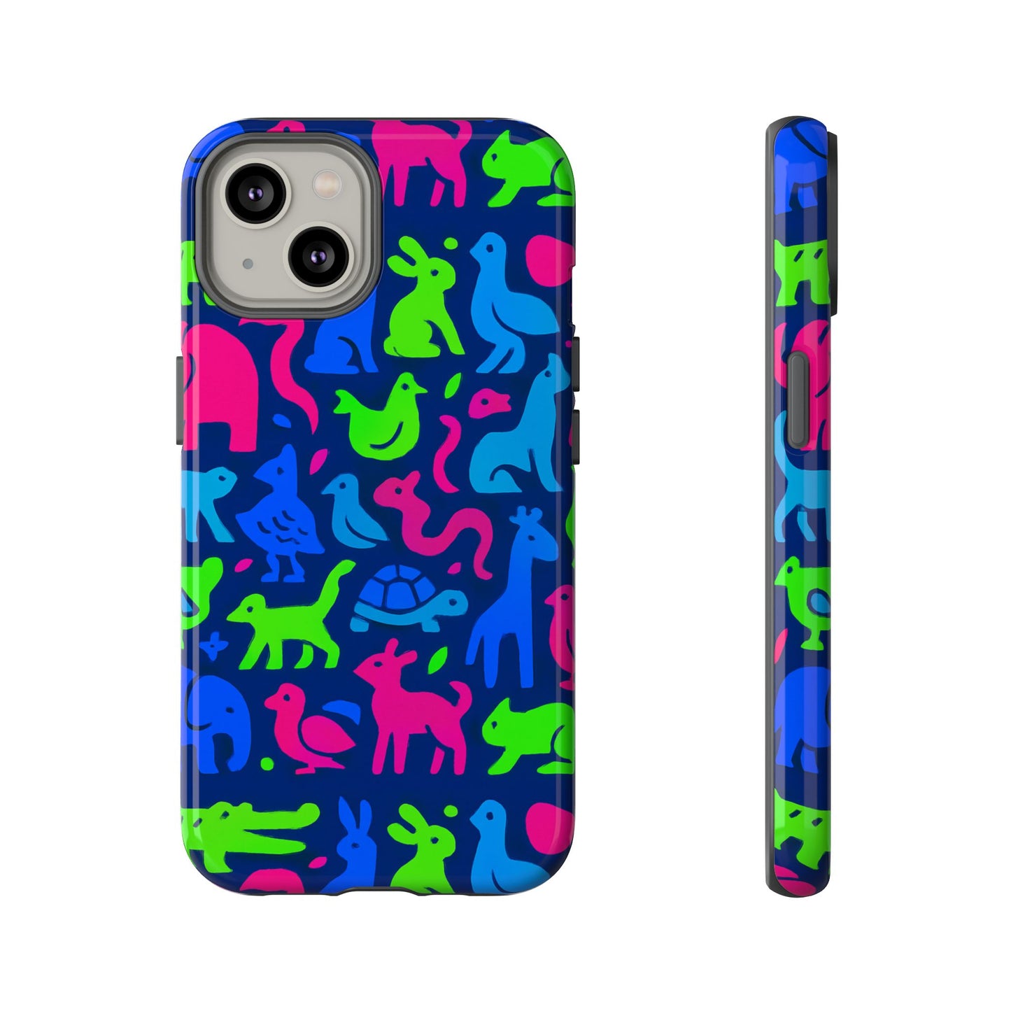 vibrant animal print phone case with 3d design for stylish protection compatible with iphone 13, 14, 15 & 16 – all models including pro, pro max & plus