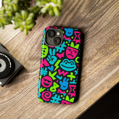 Vibrant Emoji Pattern Protective Phone Case Colourful 3D Design Stylish Protection for Unisex Smartphones Compatible with iPhone 13, 14, 15 & 16 – all models including Pro, Pro Max & Plus
