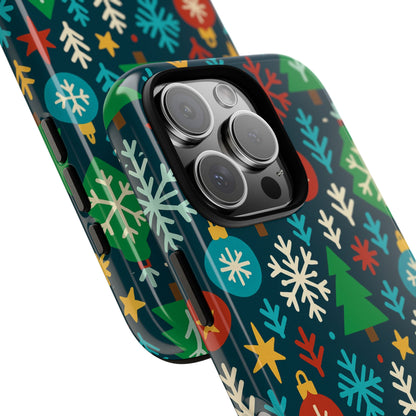 Multicolour 3D Wrap Protective Phone Case with Retro Christmas Design for Stylish Protection – Compatible with iPhone 13, 14, 15 & 16 – All Models Including Pro, Pro Max & Plus