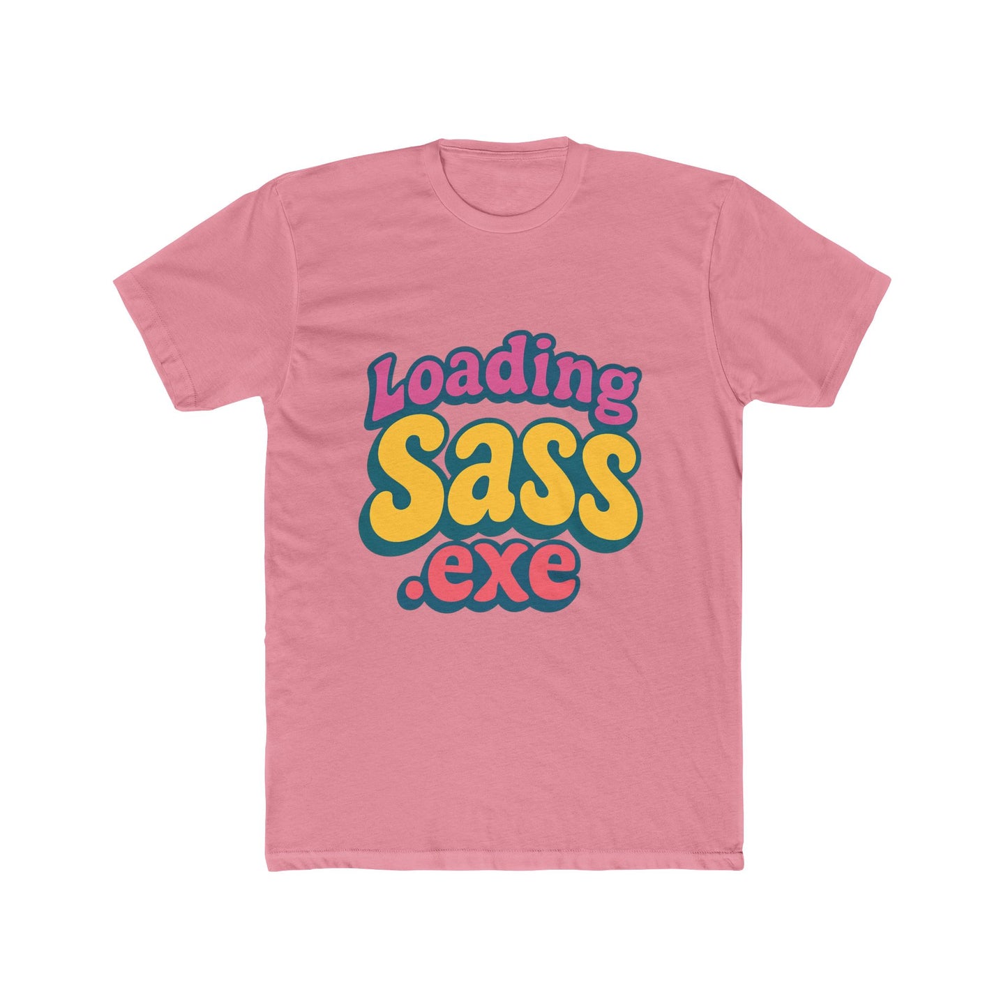 loading sass .exe meme multicolor 1 unisex t-shirt – funny graphic tee for all genders, trendy viral print, comfortable cotton casual wear