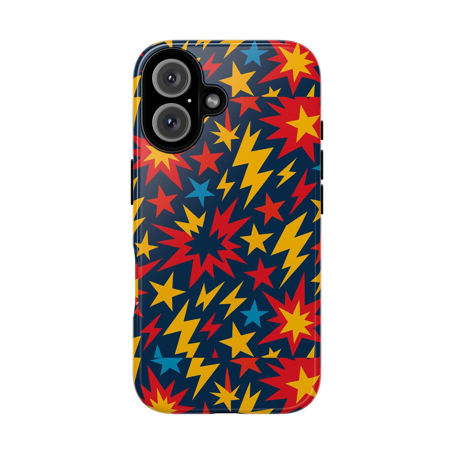 vibrant 3d superhero phone case with colourful lightning design for men and women, stylish protection compatible with iphone 13, 14, 15 & 16 – all models including pro, pro max & plus