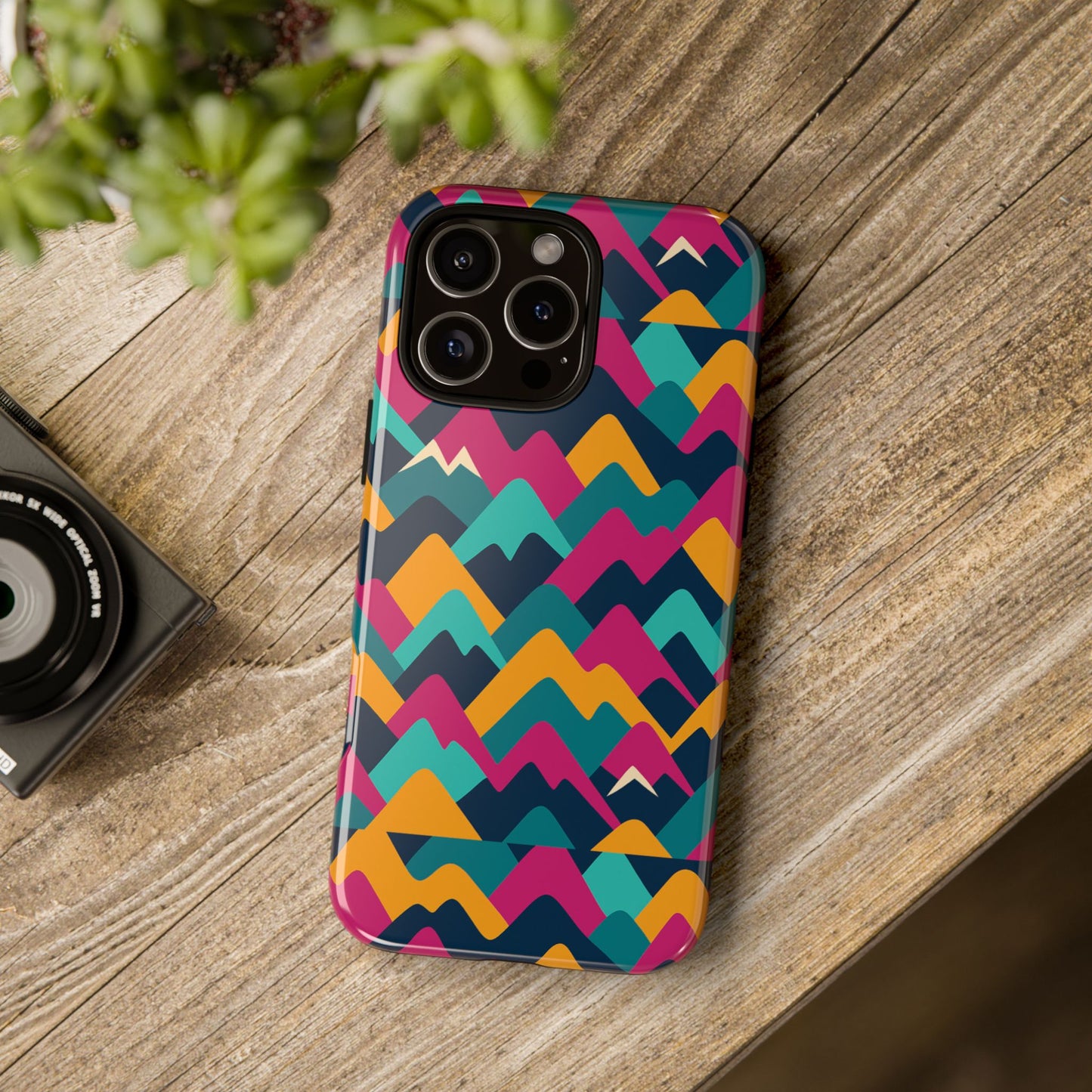 vibrant 3d geometric protective phone case for unisex, stylish smartphone accessory with playful design, compatible with iphone 13, 14, 15 & 16 – all models including pro, pro max & plus