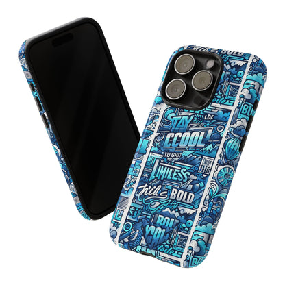 Vibrant Artistic 3D Wrap Phone Case in Blue for Trendsetters – Stylish Protection Compatible with iPhone 13, 14, 15 & 16 – All Models Including Pro, Pro Max & Plus