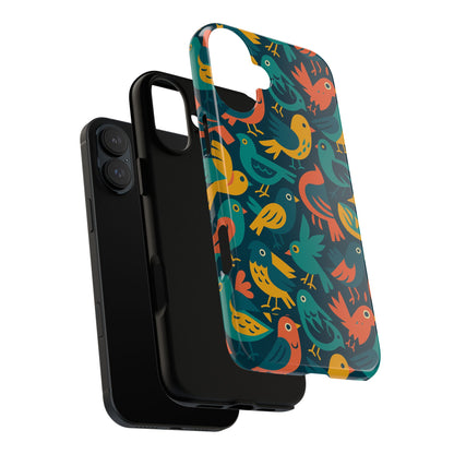 Multicolour Bird Pattern 3D Wrap Protective Phone Case – Vibrant Accessory for Self-Expression Compatible with iPhone 13, 14, 15 & 16 – all models including Pro, Pro Max & Plus