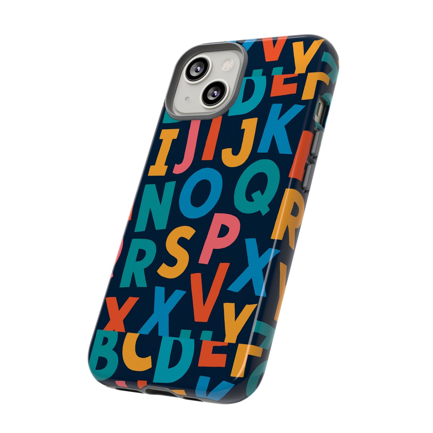 multicolour 3d letter print protective phone case for creative style and individuality compatible with iphone 13, 14, 15 & 16 – all models including pro, pro max & plus