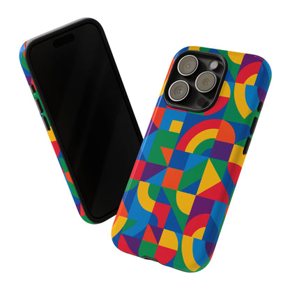 Vibrant 3D Geometric Phone Case with Bold Design Stylish Protection Accessory Compatible with iPhone 13, 14, 15 & 16 – all models including Pro, Pro Max & Plus