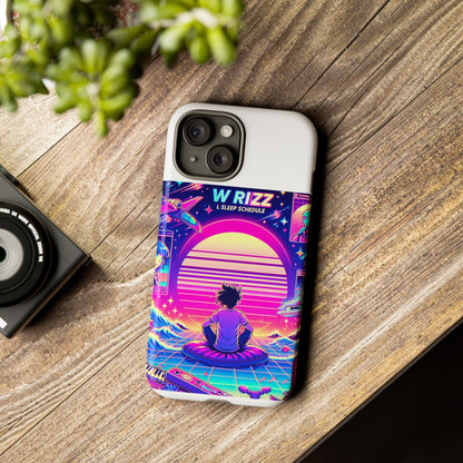 W Rizz L Sleep Schedule Protective Phone Case for Anime Lovers