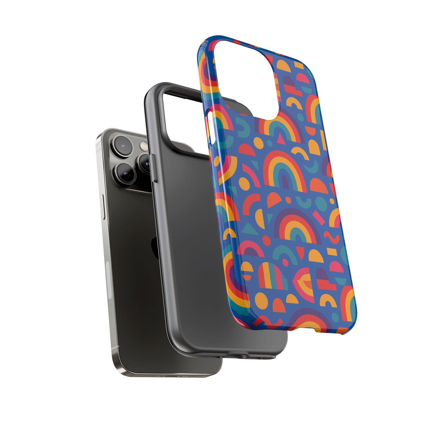 rainbow 3d wrap protective phone case stylish accessory for adults and teens compatible with iphone 13, 14, 15 & 16 – all models including pro, pro max & plus