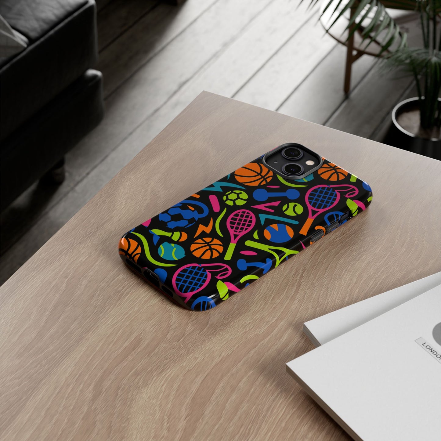 vibrant 3d sport-themed protective phone case in multicolour design for active lifestyle compatible with iphone 13, 14, 15 & 16 – all models including pro, pro max & plus