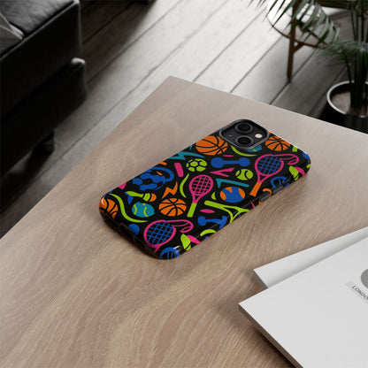 Vibrant 3D Sport-Themed Protective Phone Case in Multicolour Design for Active Lifestyle Compatible with iPhone 13, 14, 15 & 16 – All Models Including Pro, Pro Max & Plus