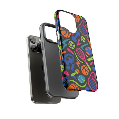 Vibrant 3D Sport-Themed Protective Phone Case in Multicolour Design for Active Lifestyle Compatible with iPhone 13, 14, 15 & 16 – All Models Including Pro, Pro Max & Plus