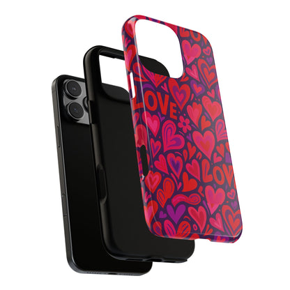 Multicolour 3D Heart Pattern Protective Phone Case for Smartphones – Vibrant Design for Stylish Protection, Compatible with iPhone 13, 14, 15 & 16 – all models including Pro, Pro Max & Plus
