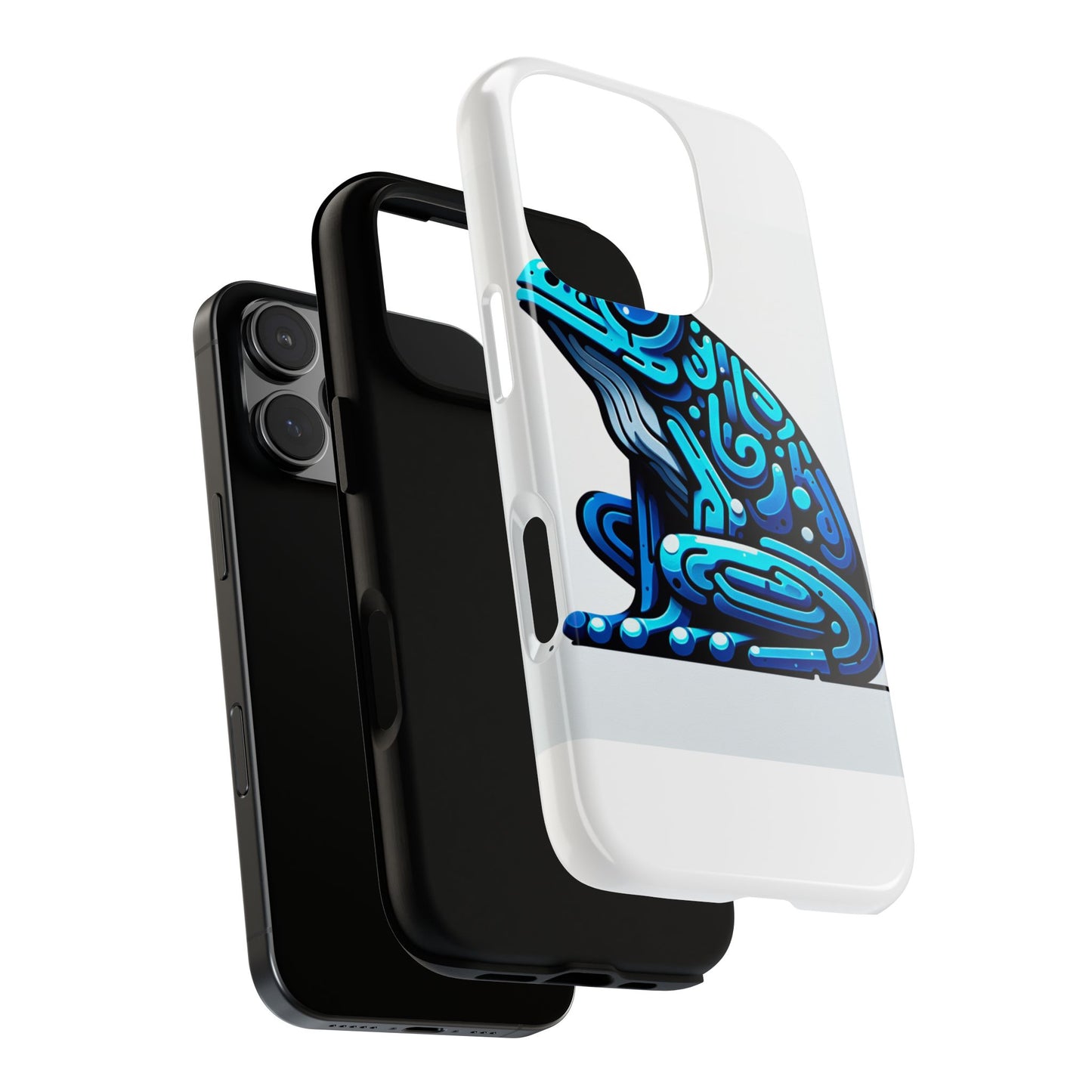 vibrant blue frog 3d wrap phone case for unique accessories retro style compatible with iphone 13, 14, 15 & 16 – all models including pro, pro max & plus