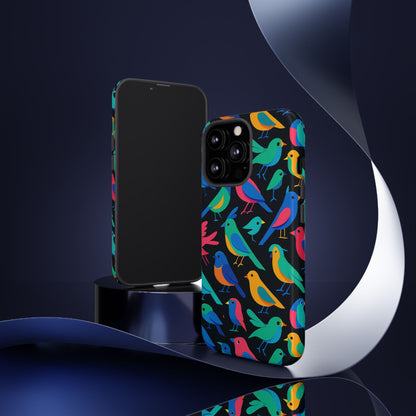 Vibrant Multicolour 3D Bird Print Protective Phone Case for Smart Devices – Unique Accessory for Trendsetters Compatible with iPhone 13, 14, 15 & 16 – All Models Including Pro, Pro Max & Plus