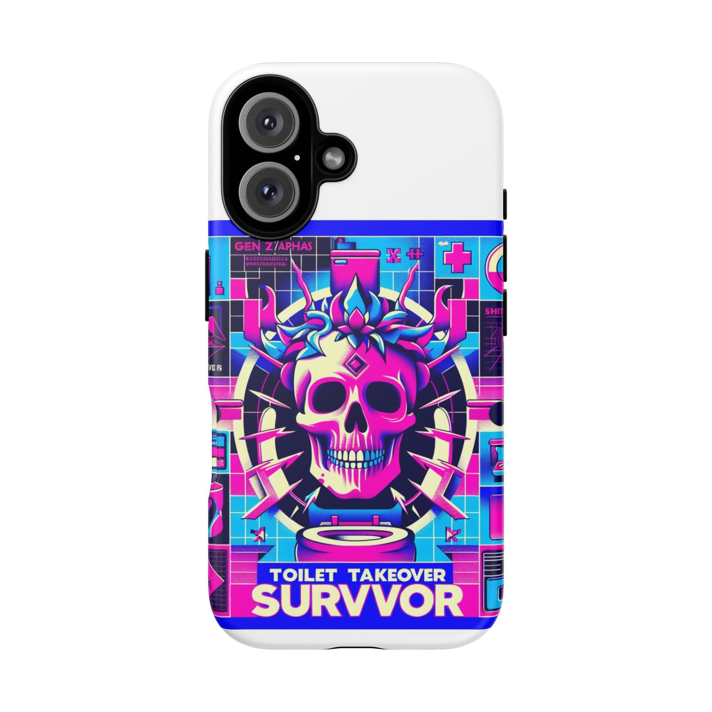 toilet takeover survivor 3d wrap protective phone case for anime and comic fans, shock absorbing tpu silicone, uv protected, stylish design, gift for birthdays and holidays