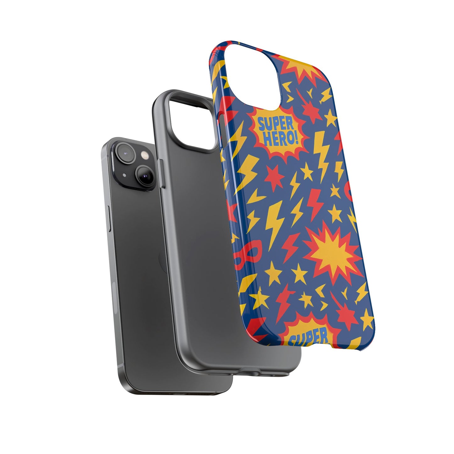 vibrant 3d superhero phone case – colourful retro design for kids and adults – stylish protection compatible with iphone 13, 14, 15 & 16 – all models including pro, pro max & plus