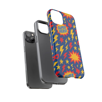 Vibrant 3D Superhero Phone Case – Colourful Retro Design for Kids and Adults – Stylish Protection Compatible with iPhone 13, 14, 15 & 16 – All Models Including Pro, Pro Max & Plus