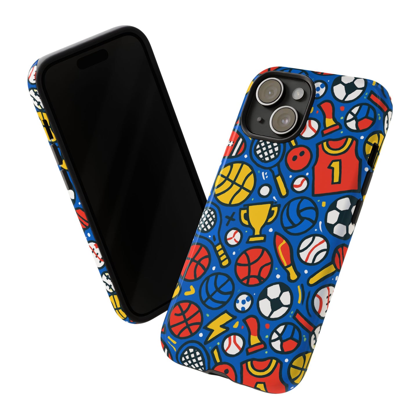 vibrant sports-themed protective phone case with 3d design for unique style – compatible with iphone 13, 14, 15 & 16 – all models including pro, pro max & plus