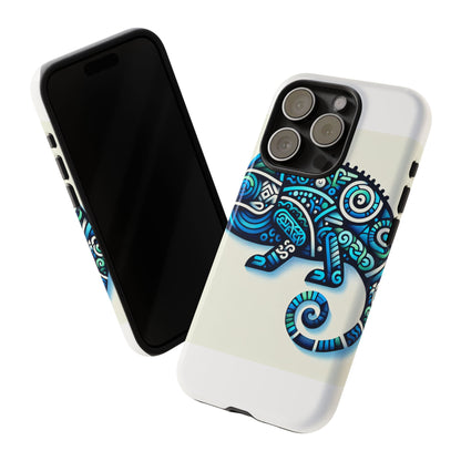 Vibrant 3D Chameleon Phone Case with Blue Design for Stylish Protection Compatible with iPhone 13, 14, 15 & 16 – All Models Including Pro, Pro Max & Plus