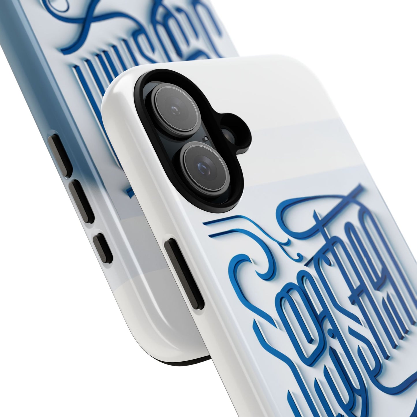 vibrant blue 3d alphabet phone case for stylish protection and unique expression compatible with iphone 13, 14, 15 & 16 – all models including pro, pro max & plus