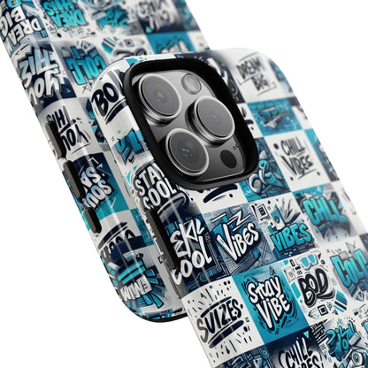 Vibrant 3D Wrap Phone Case in Blue with Playful Retro Design for Stylish Protection Compatible with iPhone 13, 14, 15 & 16 – all models including Pro, Pro Max & Plus