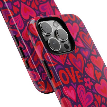 Multicolour 3D Heart Pattern Protective Phone Case for Smartphones – Vibrant Design for Stylish Protection, Compatible with iPhone 13, 14, 15 & 16 – all models including Pro, Pro Max & Plus