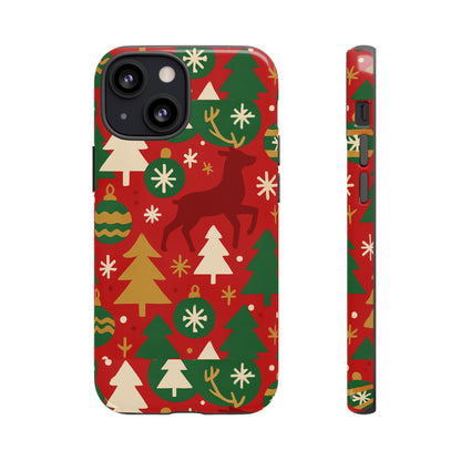 Vibrant Red Christmas Phone Case with Festive 3D Design for Stylish Protection Compatible with iPhone 13, 14, 15 & 16 – all models including Pro, Pro Max & Plus