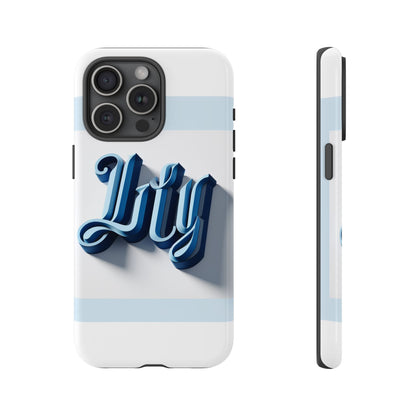 Vibrant 3D Blue Alphabet Protective Phone Case Stylish Accessory for Creative Individuals Compatible with iPhone 13, 14, 15 & 16 – all models including Pro, Pro Max & Plus