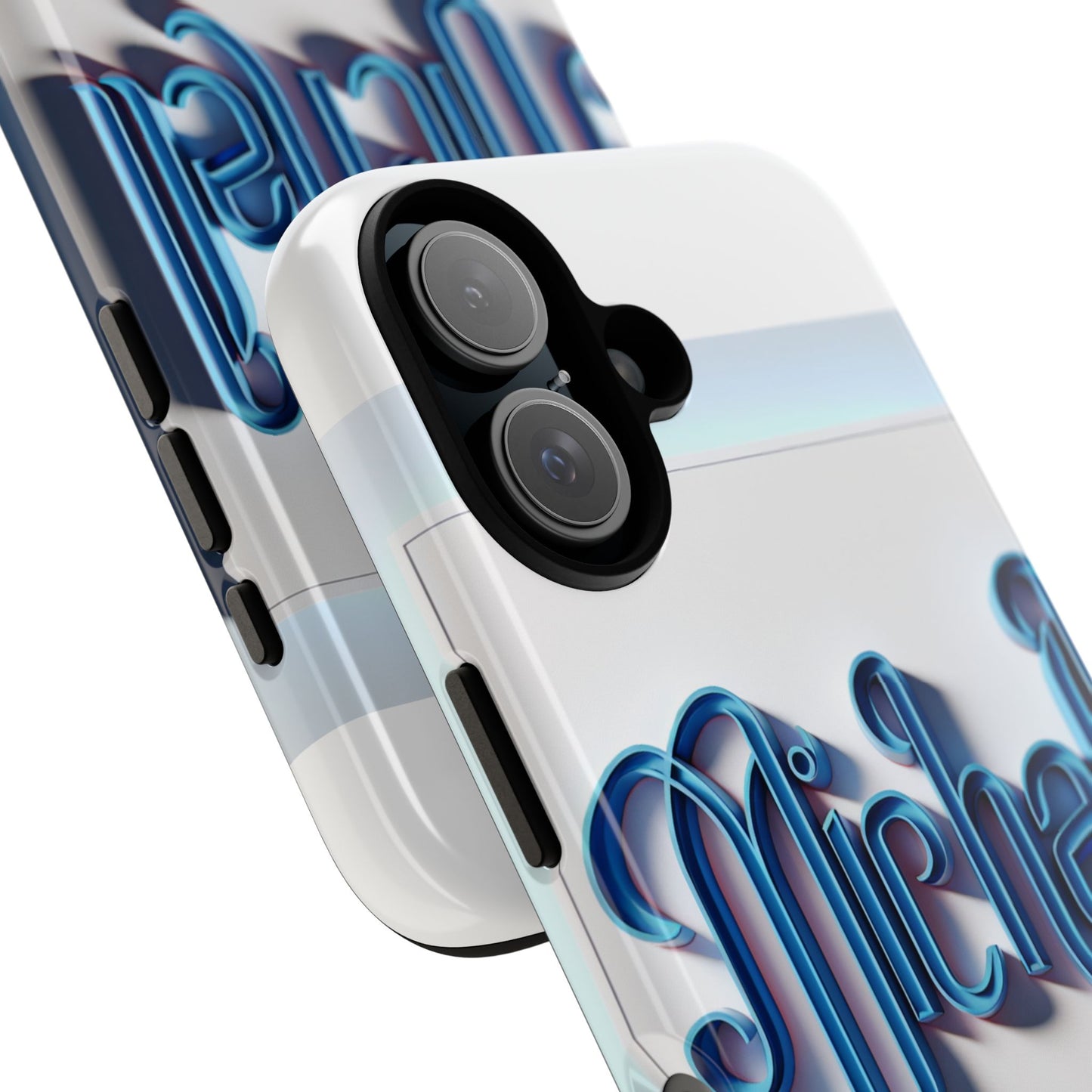 vibrant 3d glossy phone case in retro blue design stylish protection accessory compatible with iphone 13, 14, 15 & 16 – all models including pro, pro max & plus