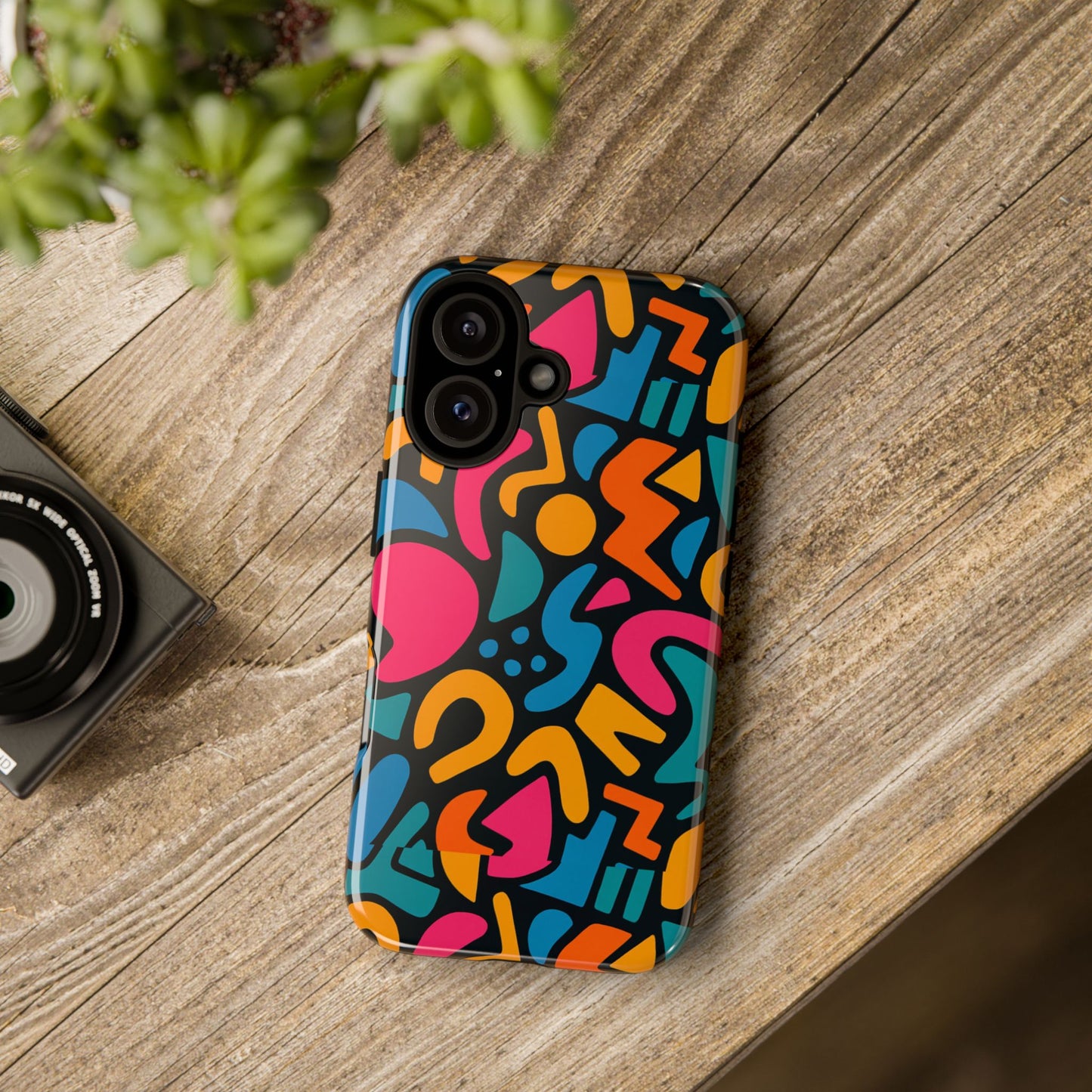 vibrant multicolour abstract 3d wrap phone case for stylish protection, unisex smartphone cover, compatible with iphone 13, 14, 15 & 16 – all models including pro, pro max & plus