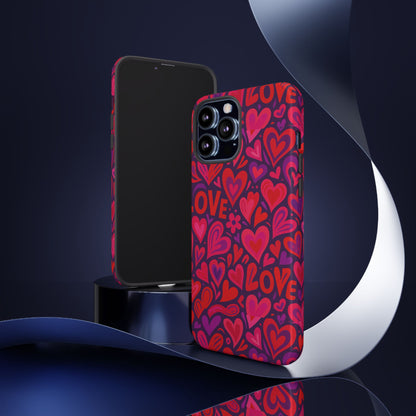 Multicolour 3D Heart Pattern Protective Phone Case for Smartphones – Vibrant Design for Stylish Protection, Compatible with iPhone 13, 14, 15 & 16 – all models including Pro, Pro Max & Plus