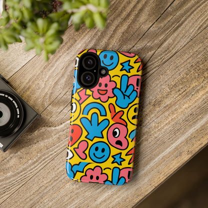 Vibrant Emoji Phone Case with Fun 3D Multicolour Design, Playful Protective Cover for Kids and Teens, Compatible with iPhone 13, 14, 15 & 16 – all models including Pro, Pro Max & Plus
