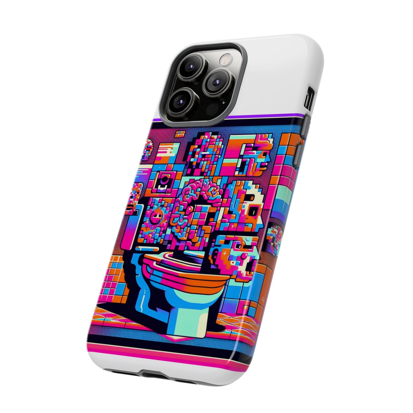 toilet head big brain 3d wrap protective phone case for anime lovers, durable tpu silicone, uv protected, stylish gift for birthdays and holidays