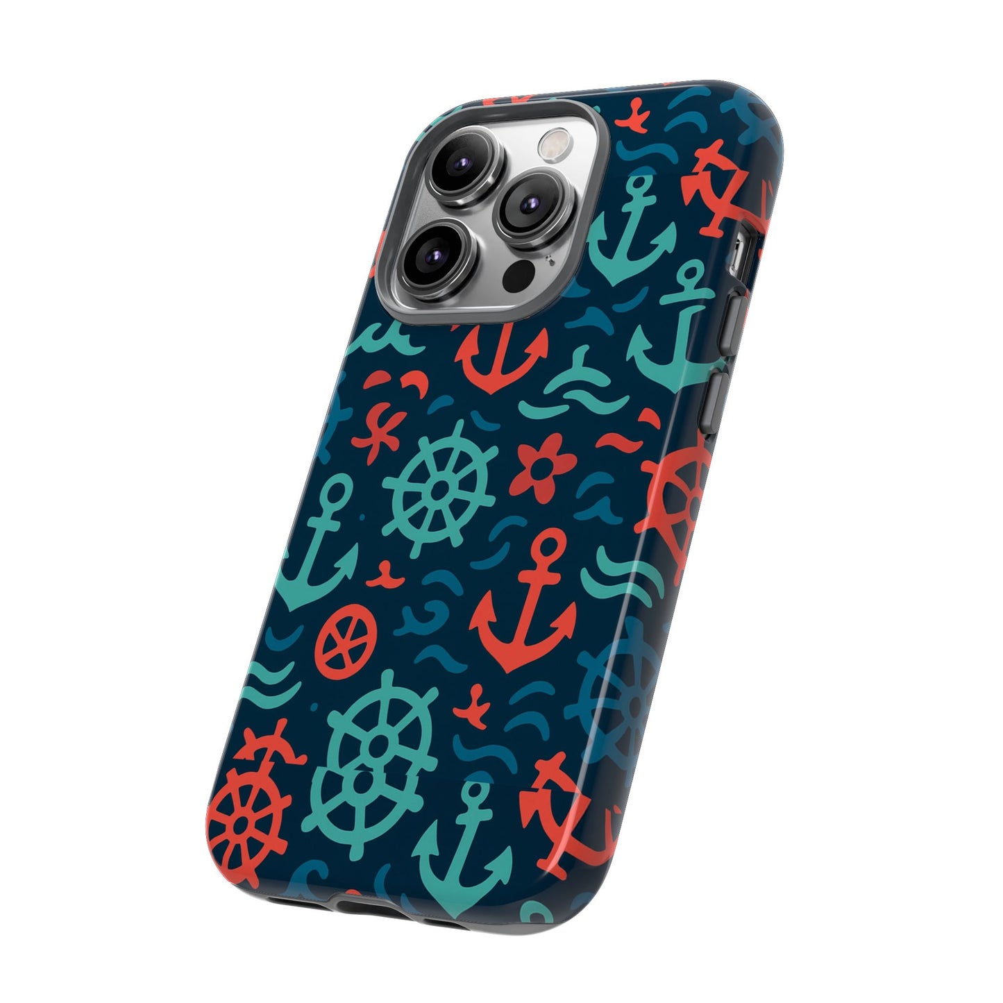 vibrant nautical multicolour 3d wrap protective phone case with retro design for men and women stylish accessory compatible with iphone 13, 14, 15 & 16 – all models including pro, pro max & plus