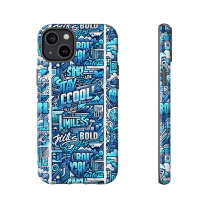 Vibrant Artistic 3D Wrap Phone Case in Blue for Trendsetters – Stylish Protection Compatible with iPhone 13, 14, 15 & 16 – All Models Including Pro, Pro Max & Plus