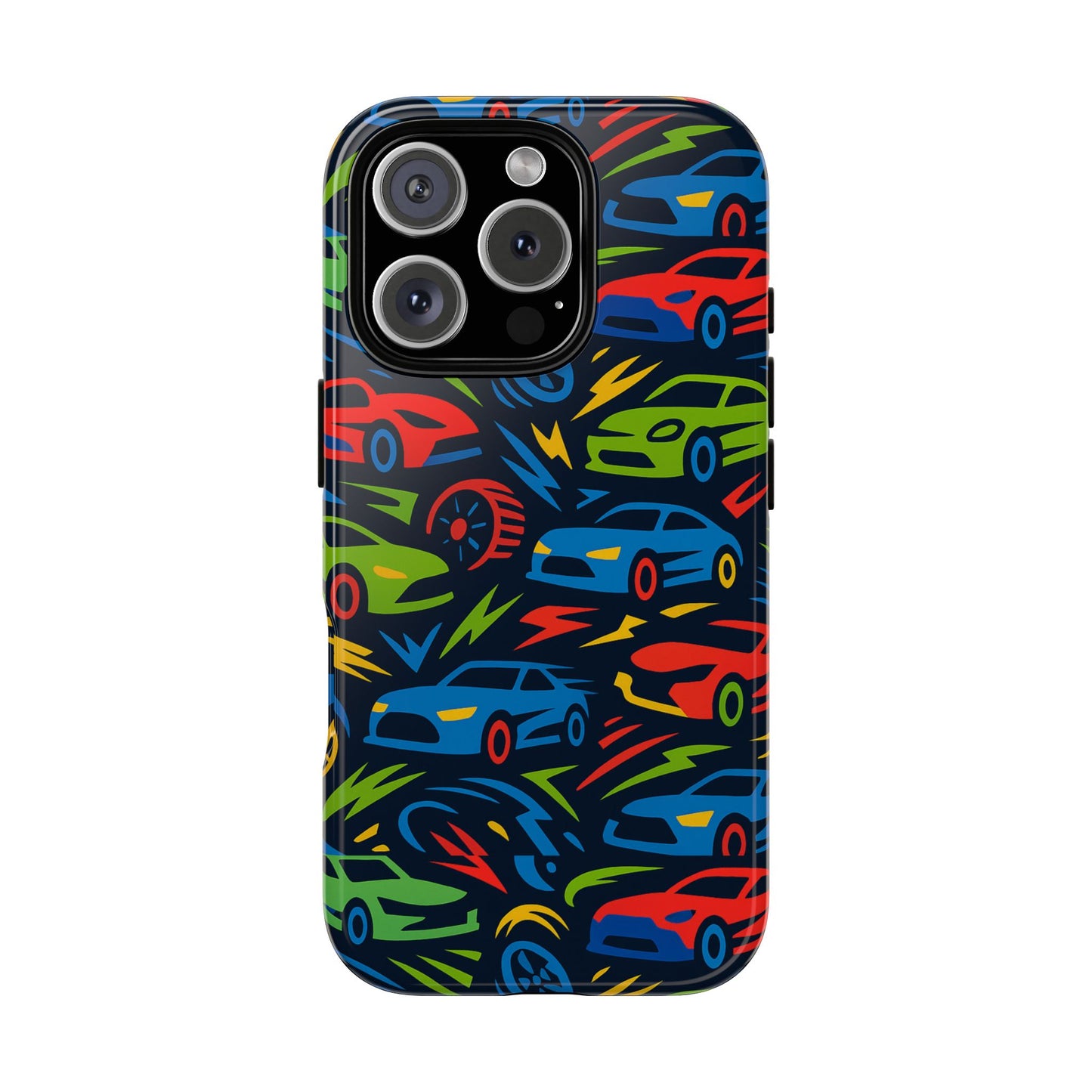 vibrant 3d car design protective phone case – fun retro style for kids and adults – stylish protection – compatible with iphone 13, 14, 15 & 16 – all models including pro, pro max & plus