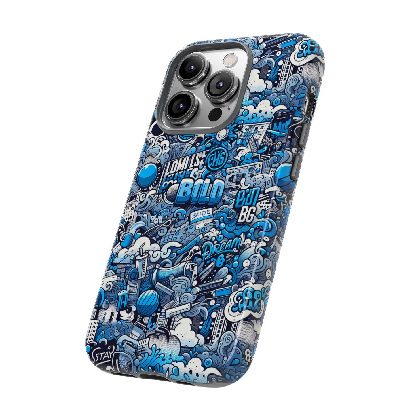 blue pattern image 5 phone case for smartphones retro anime comic style shock absorption durable tpu protective cover