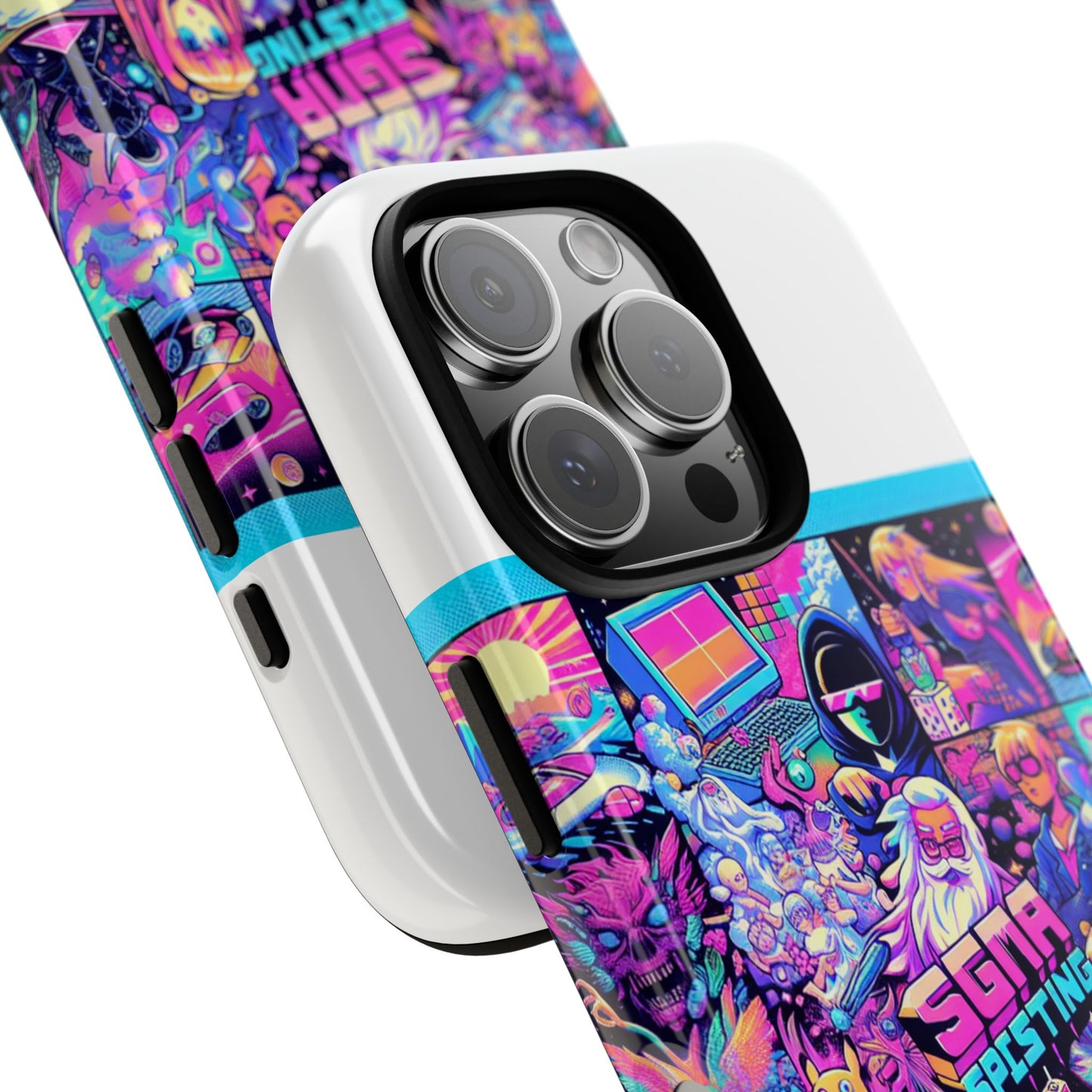 sigma sprinting vibrant protective phone case for smartphones, 3d wrap design with uv protection, durable shock absorbent material, ideal gift for anime and comic lovers