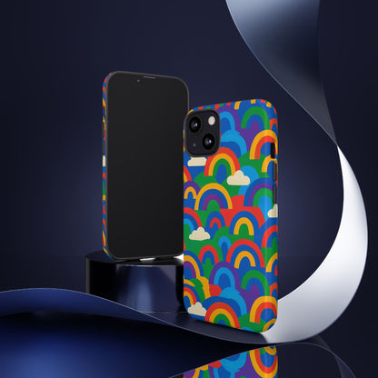 Multicolour 3D Rainbow Phone Case for Trendy Men and Women Unique Playful Design Stylish Protection Compatible with iPhone 13, 14, 15 & 16 – all models including Pro, Pro Max & Plus