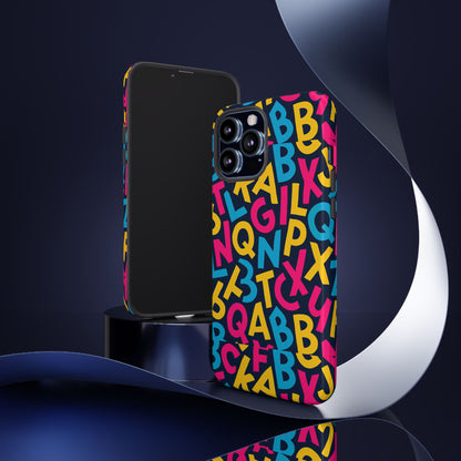 Multicolour 3D Wrap Phone Case with Playful Alphabet Design – Stylish Protection for Smartphones Compatible with iPhone 13, 14, 15 & 16 – All Models Including Pro, Pro Max & Plus