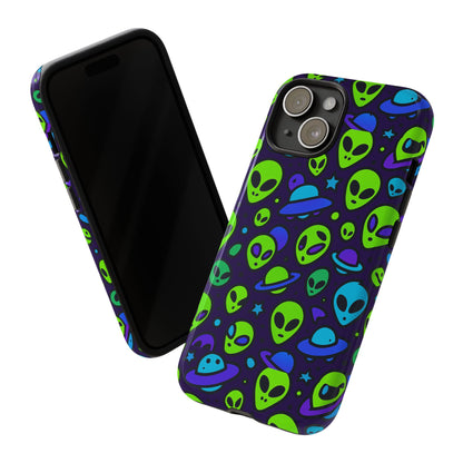 Vibrant Alien 3D Wrap Protective Phone Case in Multicolour Design for Fun Smartphone Accessories Compatible with iPhone 13, 14, 15 & 16 – all models including Pro, Pro Max & Plus