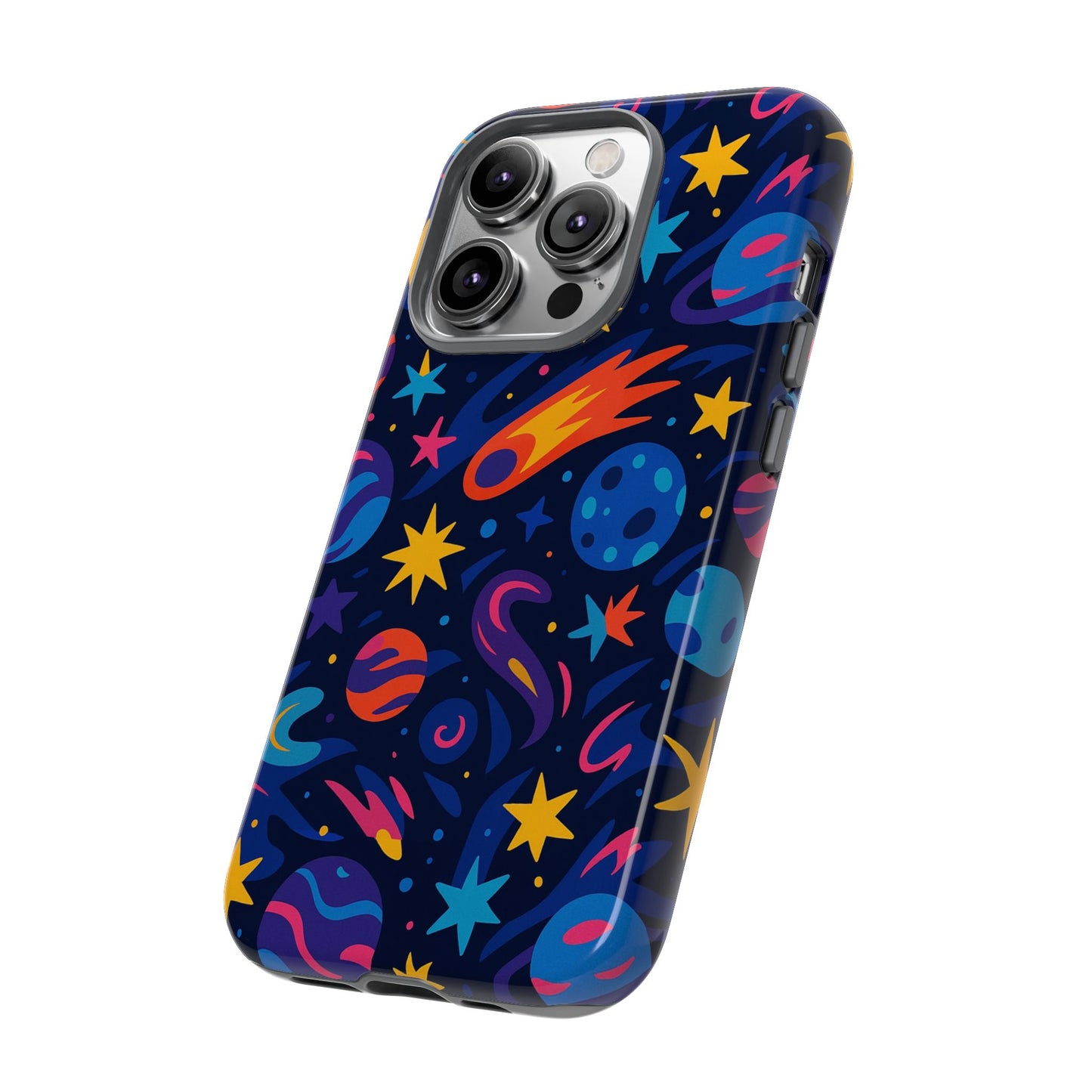 vibrant 3d space design protective phone case for stylish protection and self-expression compatible with iphone 13, 14, 15 & 16 – all models including pro, pro max & plus