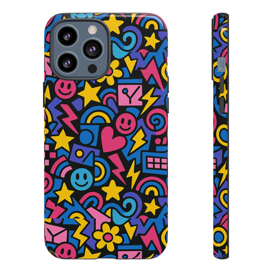 Vibrant Multicolour Cartoon Protective Phone Case – Playful 3D Design for Stylish Protection – Compatible with iPhone 13, 14, 15 & 16 – all models including Pro, Pro Max & Plus