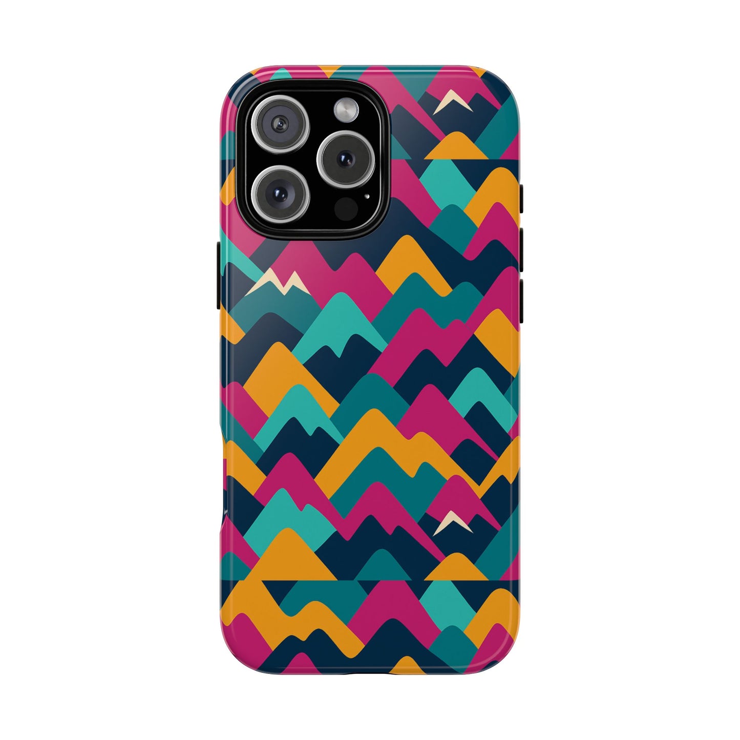 vibrant 3d geometric protective phone case for unisex, stylish smartphone accessory with playful design, compatible with iphone 13, 14, 15 & 16 – all models including pro, pro max & plus