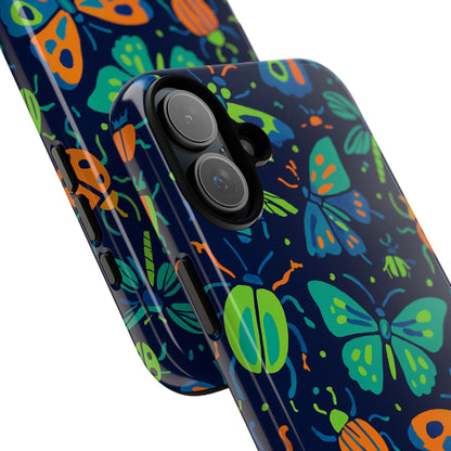 Vibrant Insect Pattern Protective Phone Case for Stylish Protection – Multicolour 3D Design Compatible with iPhone 13, 14, 15 & 16 – all models including Pro, Pro Max & Plus
