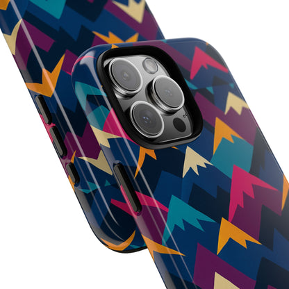 Multicolour Mountain Geometric Protective Phone Case – Stylish Accessory for Unique Self-Expression Compatible with iPhone 13, 14, 15 & 16 – all models including Pro, Pro Max & Plus