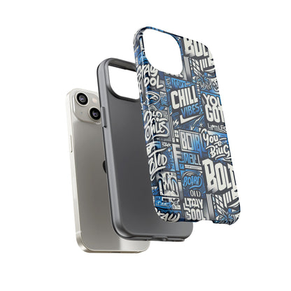 Vibrant 3D Typography Phone Case in Blue – Stylish Protection for Trendy Individuals – Compatible with iPhone 13, 14, 15 & 16 – all models including Pro, Pro Max & Plus