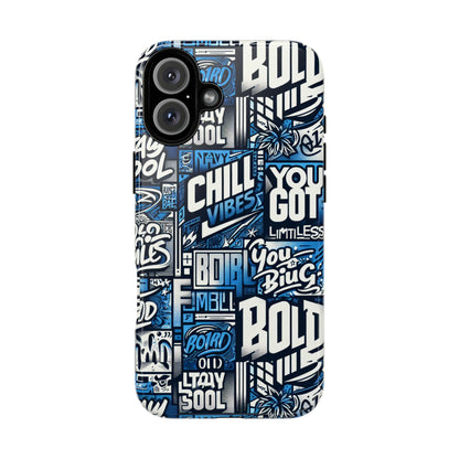 Vibrant 3D Typography Phone Case in Blue – Stylish Protection for Trendy Individuals – Compatible with iPhone 13, 14, 15 & 16 – all models including Pro, Pro Max & Plus