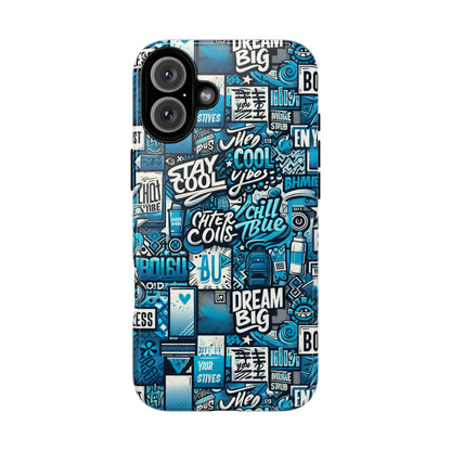 Blue Pattern Image 15 Phone Case With 3D Wrap Design Shock Absorption For Android and iPhone Devices Durable UV Protected Protective Cover