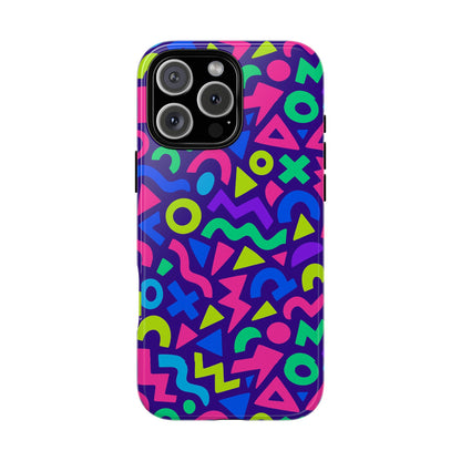 Vibrant Geometric 3D Wrap Protective Phone Case for Men and Women Stylish Accessory Compatible with iPhone 13, 14, 15 & 16 – all models including Pro, Pro Max & Plus